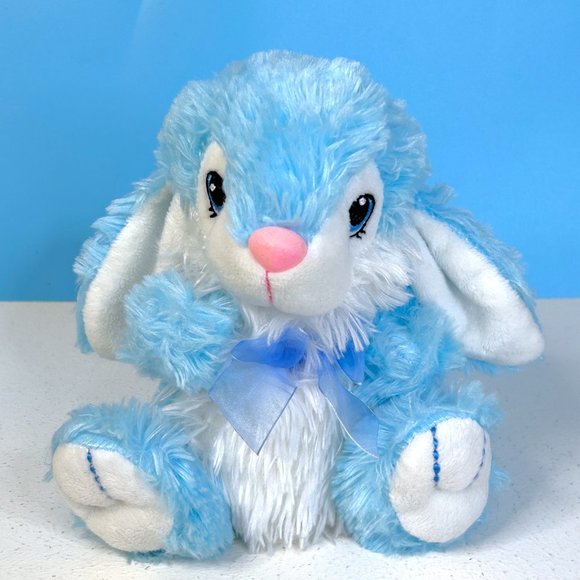 Dan Dee Super Soft Blue Baby Bunny Rabbit Lovey‎ 8" Plush Stuffed Animal Toy - Picture 1 of 4